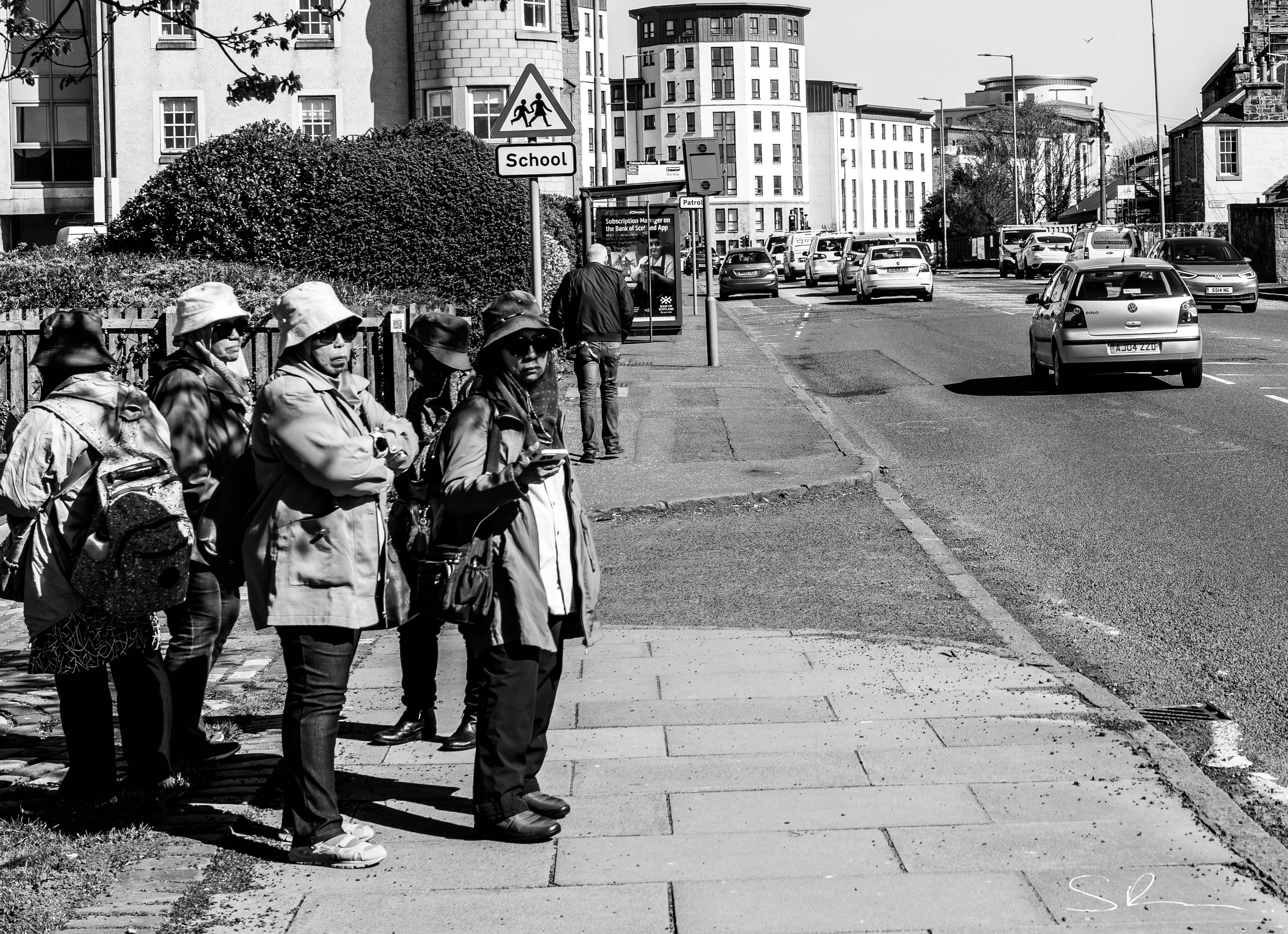 Tourists in Leith